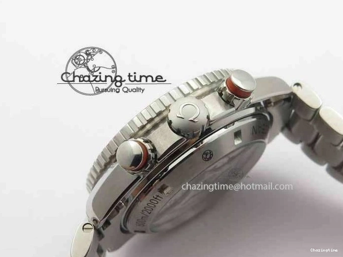 0320 Sophisticated Planet Ocean Master Chronometer Chrono SS OM 1:1 Best Edition Orange On SS Bracelet A 8156